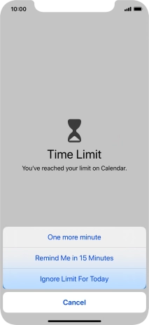 Press the required setting.