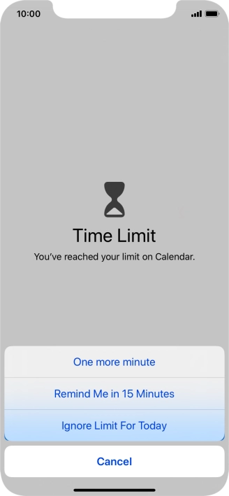 Press the required setting.