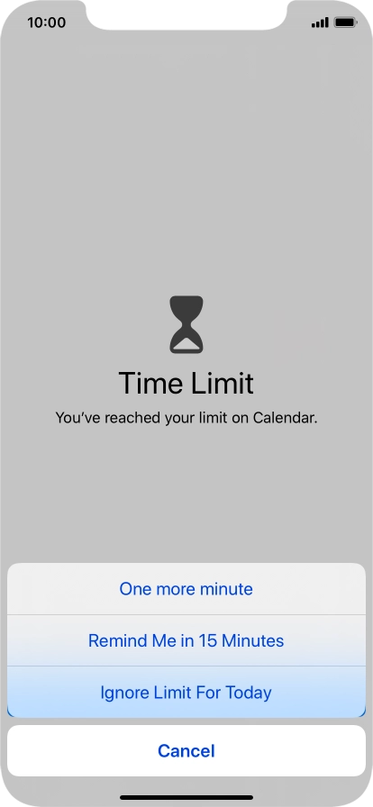 Press the required setting.