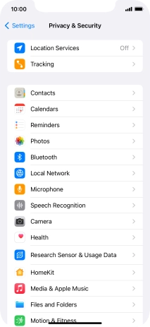 Press Location Services.