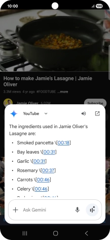 The answer from Gemini to your question is displayed. The answer from Gemini to your question is displayed.