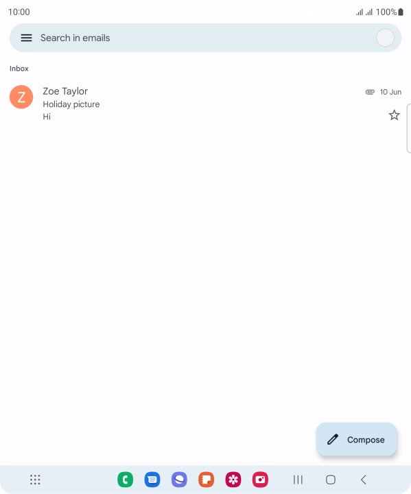 Press the email account icon.
