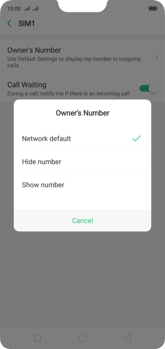 Press Show number to turn on caller identification.