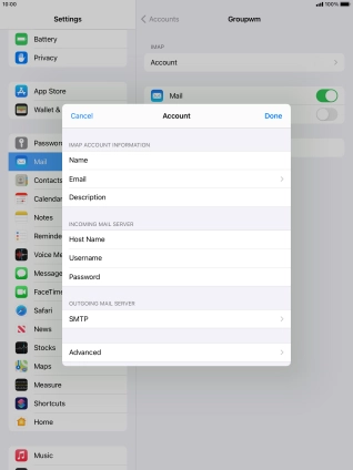 Press SMTP. Press SMTP.
