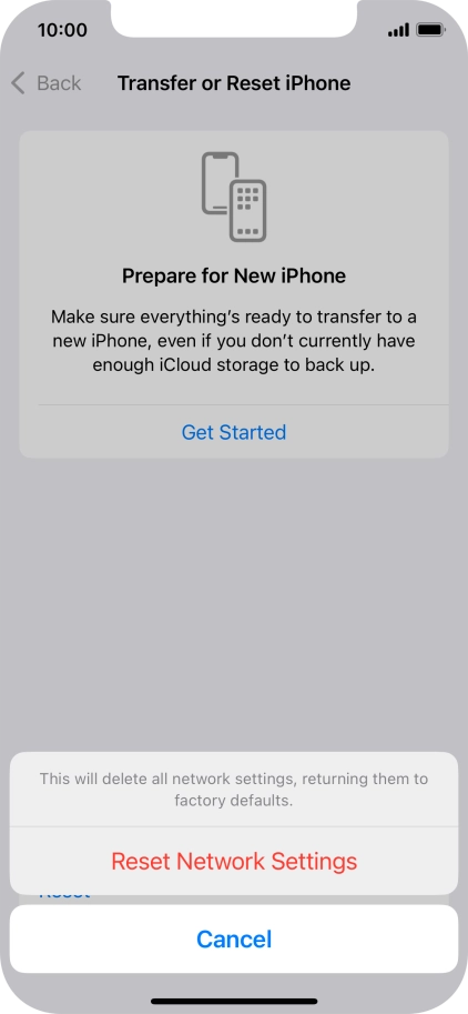 Press Reset Network Settings.