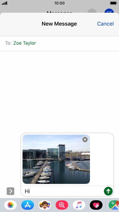 Press the send icon.