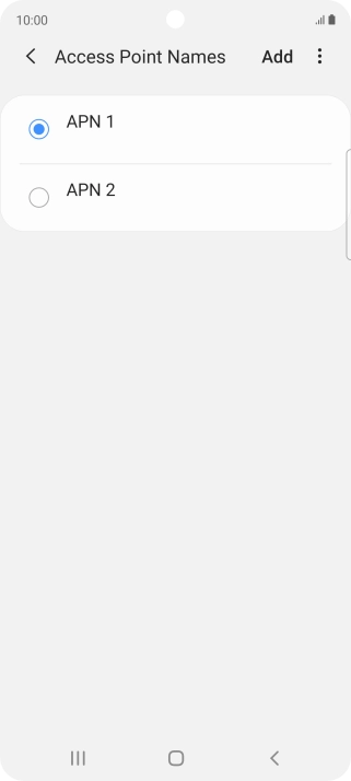 Press the field next to the data connection to activate it. Press the field next to the data connection to activate it.