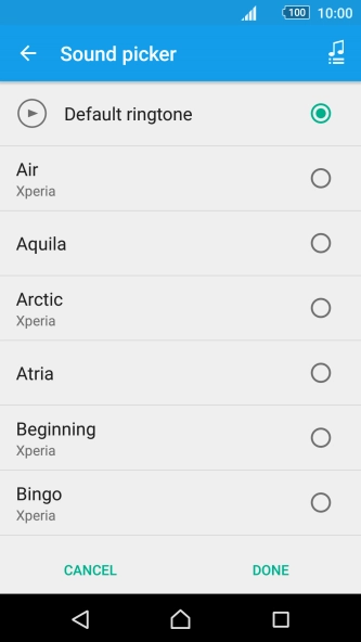 Press the required ring tones to hear them.