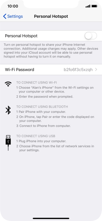 Press the indicator next to 