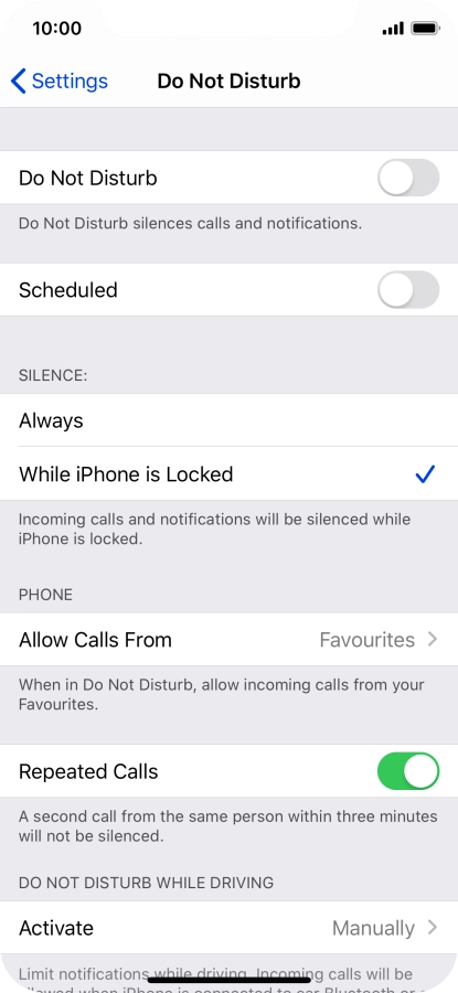 Press the indicator next to 