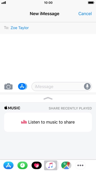 You can also send pictures, video clips, audio files and different effects in your iMessage. Follow the instructions on the screen to send your iMessage with the required content.