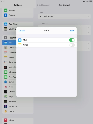 Press Save. Your email account has now been set up. To select more settings for incoming and outgoing server, proceed with the following steps. Press Save. Your email account has now been set up. To select more settings for incoming and outgoing server, proceed with the following steps.