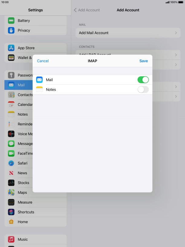 Press Save. Your email account has now been set up. To select more settings for incoming and outgoing server, proceed with the following steps. Press Save. Your email account has now been set up. To select more settings for incoming and outgoing server, proceed with the following steps.