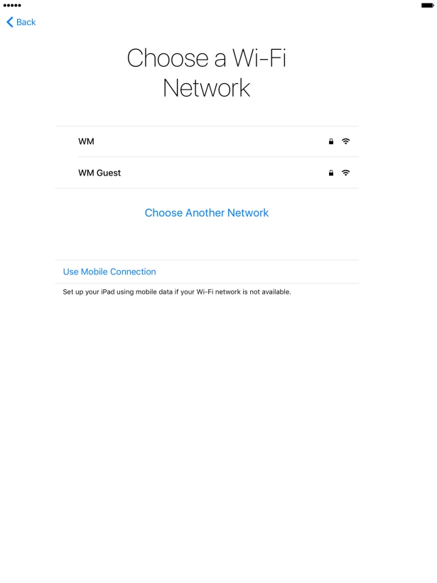 Press the required Wi-Fi network.