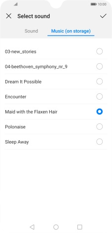 Once you've found a ring tone you like, press the confirm icon.