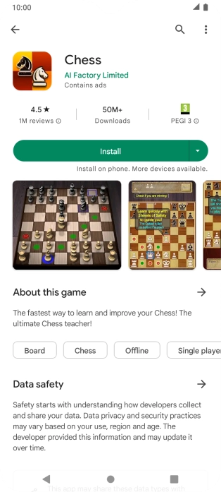 Press Install and follow the instructions on the screen to install the app.