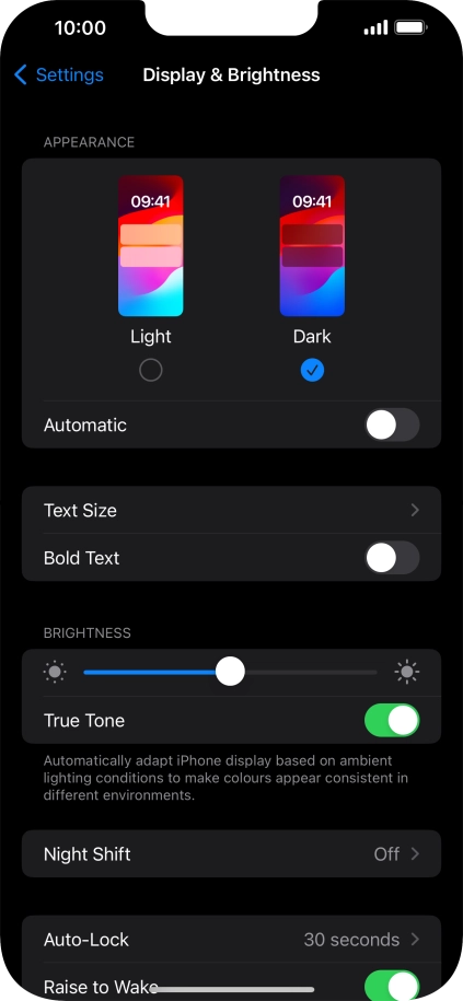 Press the indicator next to 