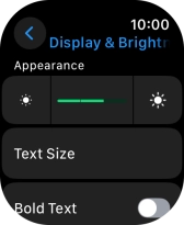 Press the brightness icons to set the required brightness.