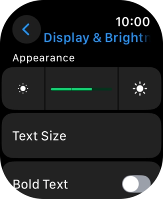 Press the brightness icons to set the required brightness.