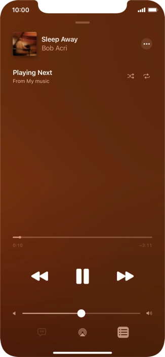 Press the shuffle icon to turn the function on or off.