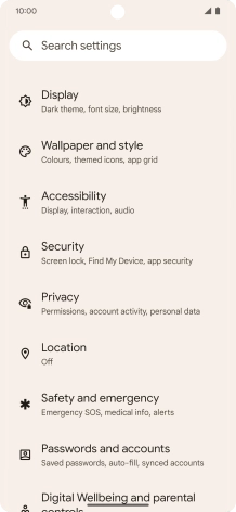 Press Passwords and accounts.