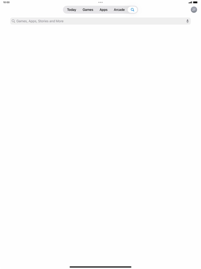 Press the search field.