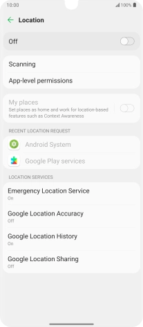 Press the indicator to turn the function on or off.