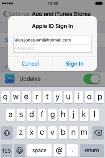 Press Password and key in the password for your Apple ID.
