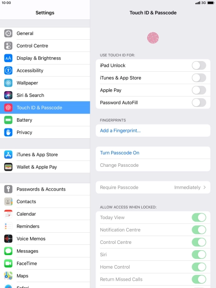 Press Add a Fingerprint... and follow the instructions on the screen to add your fingerprint.