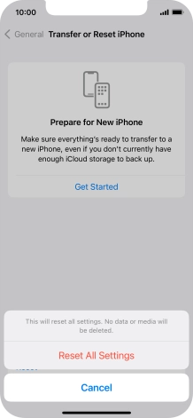 Press Reset All Settings.