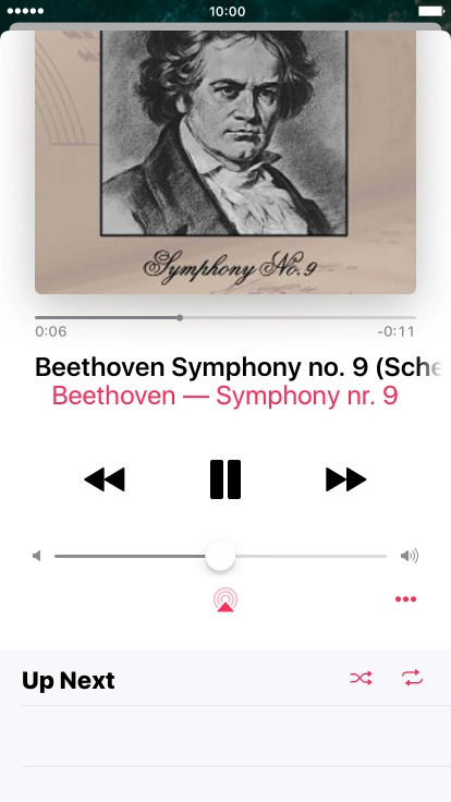 Press the shuffle icon to turn the function on or off.