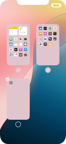 Press the delete icon next to the required home screen page.