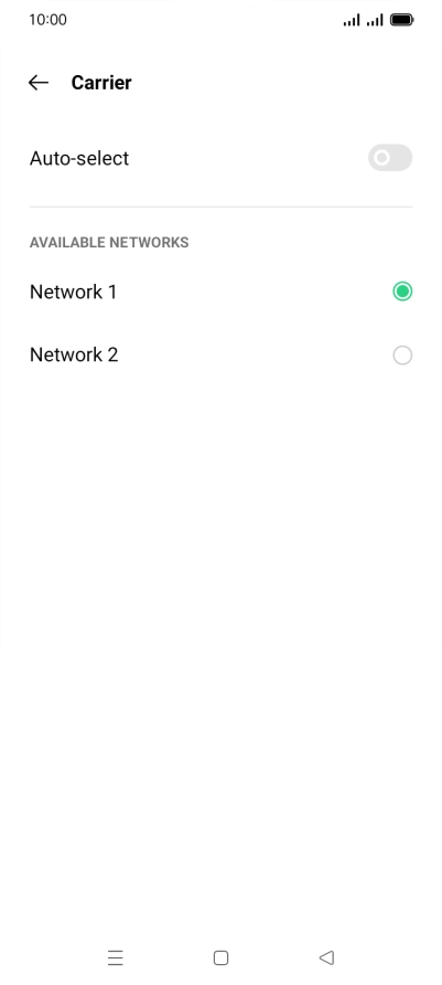 Press the required network.
