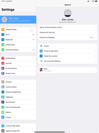 Press Face ID & Passcode.