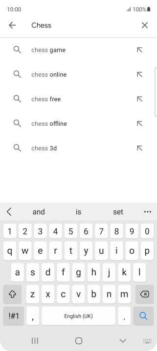 Key in the name or subject of the required app and press the search icon.