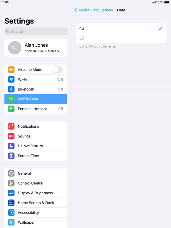 Press the required network mode. Press the required network mode.