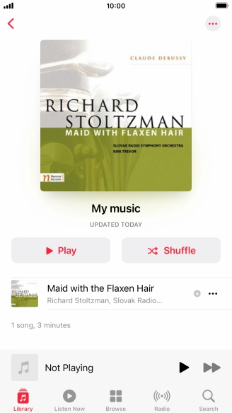 Go to the required category or playlist and press the required audio file.