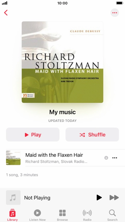 Go to the required category or playlist and press the required audio file.