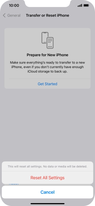 Press Reset All Settings.
