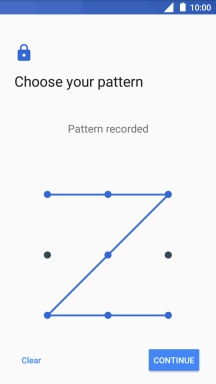 Slide your finger across the screen to connect at least four points and press CONTINUE.