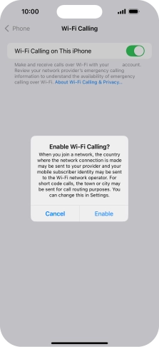 If you turn on the function, press Enable.