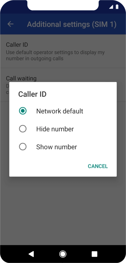 Press Show number to turn on caller identification.