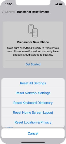 Press Reset All Settings.