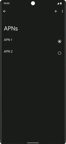 Press the field next to the required data connection to activate it.