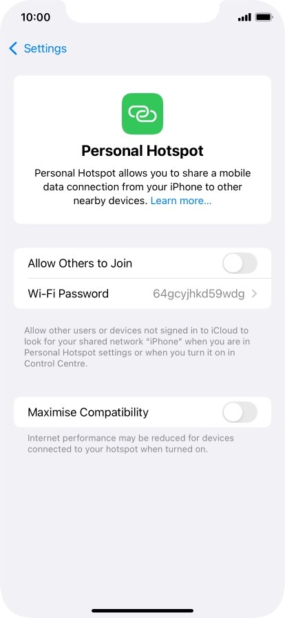 Press Wi-Fi Password and key in the required password.