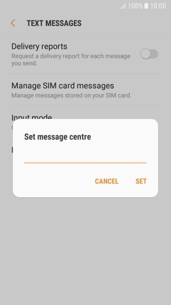 Key in +61415011501 and press SET.