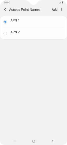 Press the field next to the data connection to activate it.