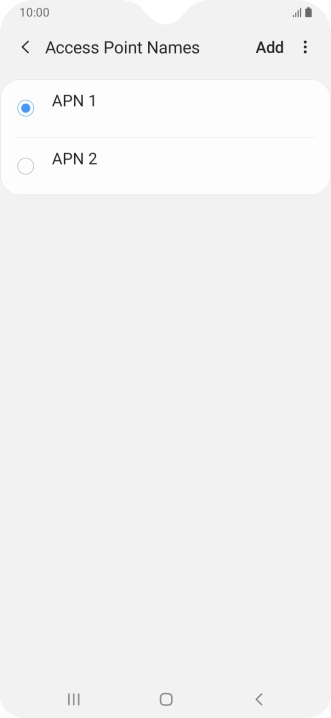Press the field next to the data connection to activate it.