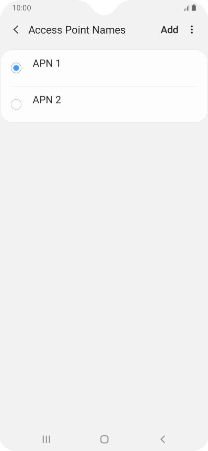 Press the field next to the data connection to activate it.