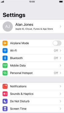 Press your Apple ID.